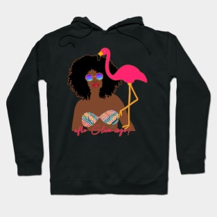 Afro-GLAM-ingo! Glamorous Woman in Bikini | Cherie's Art(c)2022 Hoodie